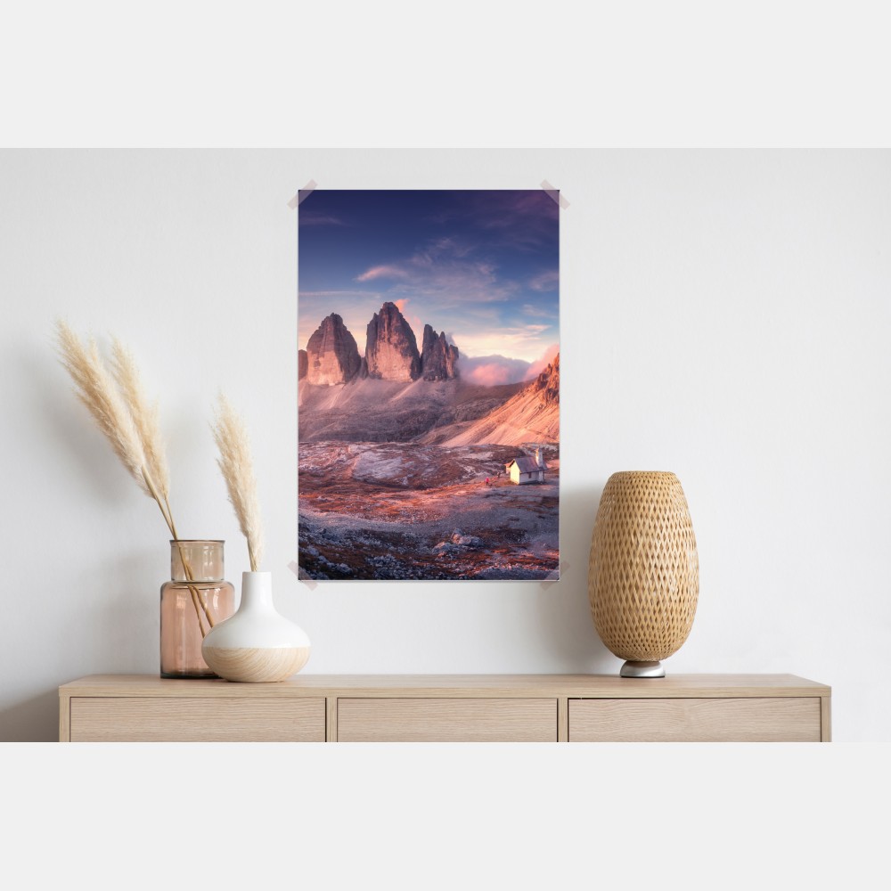 Poster sonnenaufgang über den gipfeln der Dolomiten – Wallnifity® Poster sonnenaufgang über den gipfeln der Dolomiten – Wallnifity®