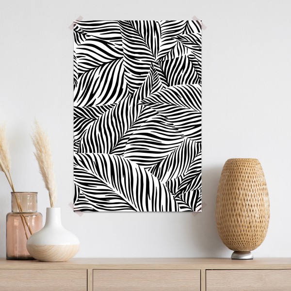 Poster monochromes tropisches blattmuster – Wallnifity® Poster monochromes tropisches blattmuster – Wallnifity®