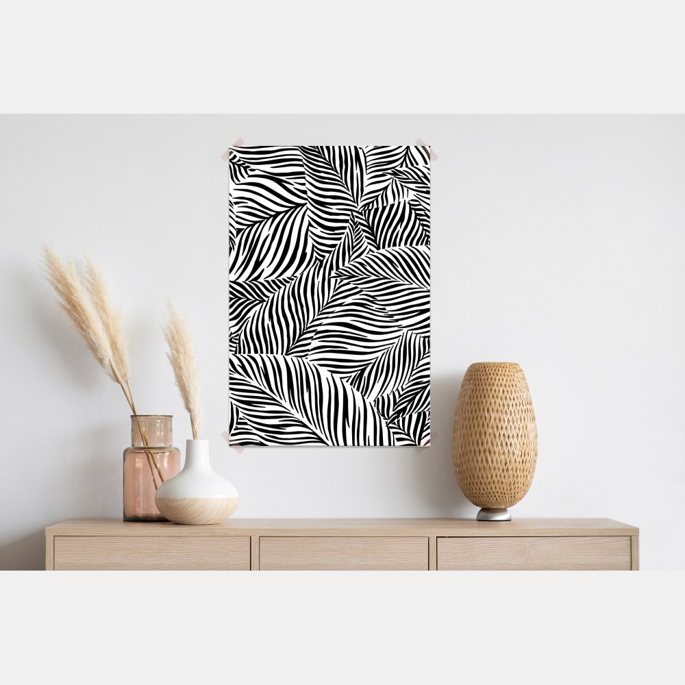 Poster monochromes tropisches blattmuster – Wallnifity® Poster monochromes tropisches blattmuster – Wallnifity®