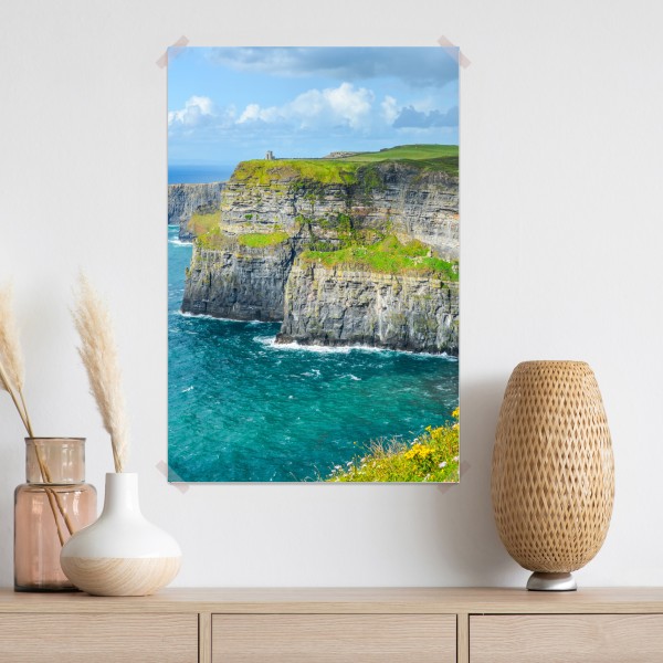 Poster dramatische küstenklippen mit meerblick – Wallnifity® Poster dramatische küstenklippen mit meerblick – Wallnifity®