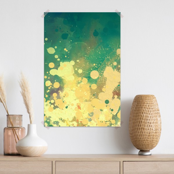 Poster türkiser aquarellausbruch abstrakt – Wallnifity® Poster türkiser aquarellausbruch abstrakt – Wallnifity®