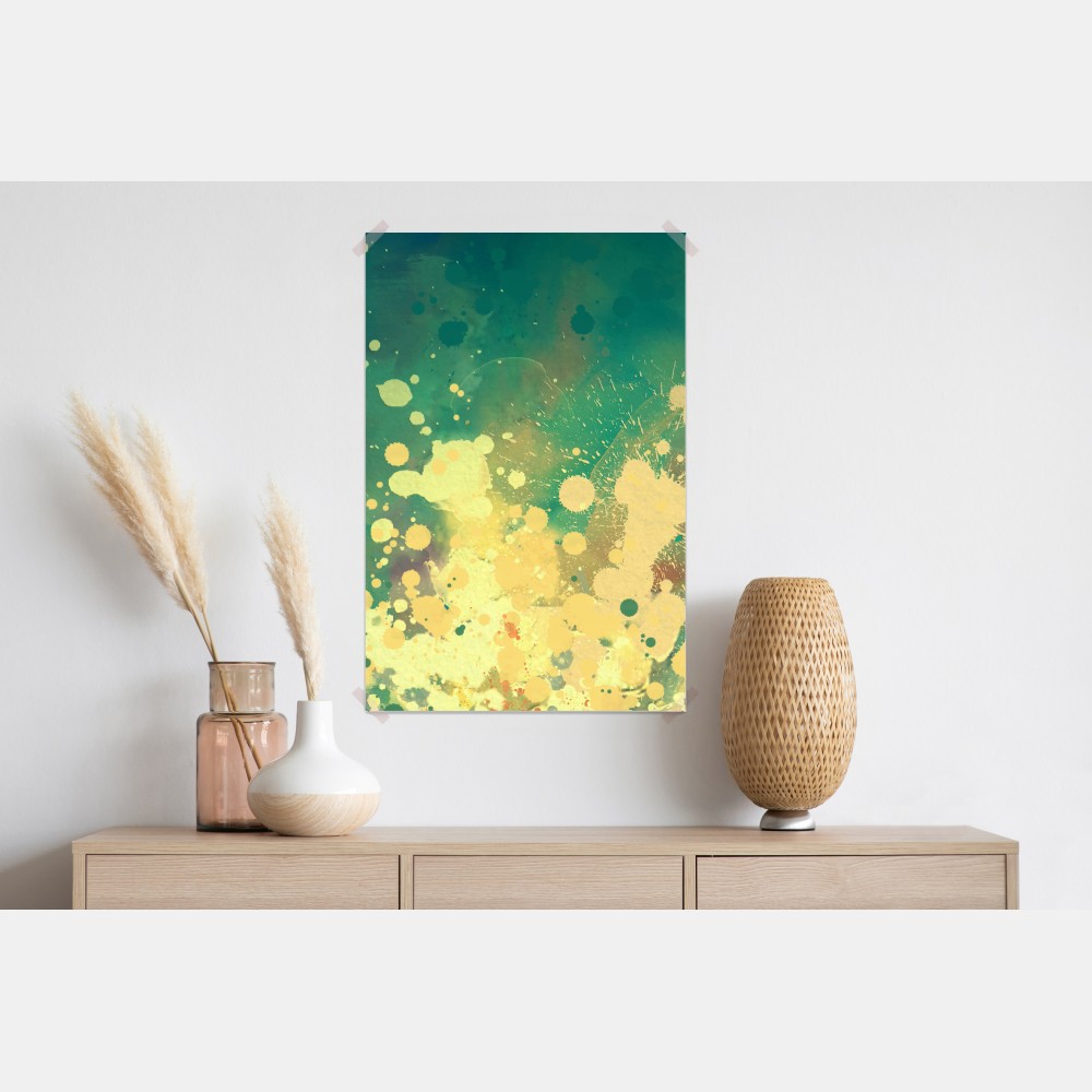 Poster türkiser aquarellausbruch abstrakt – Wallnifity® Poster türkiser aquarellausbruch abstrakt – Wallnifity®