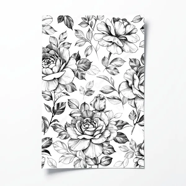 Poster zartes aquarell rosenmuster – Wallnifity®