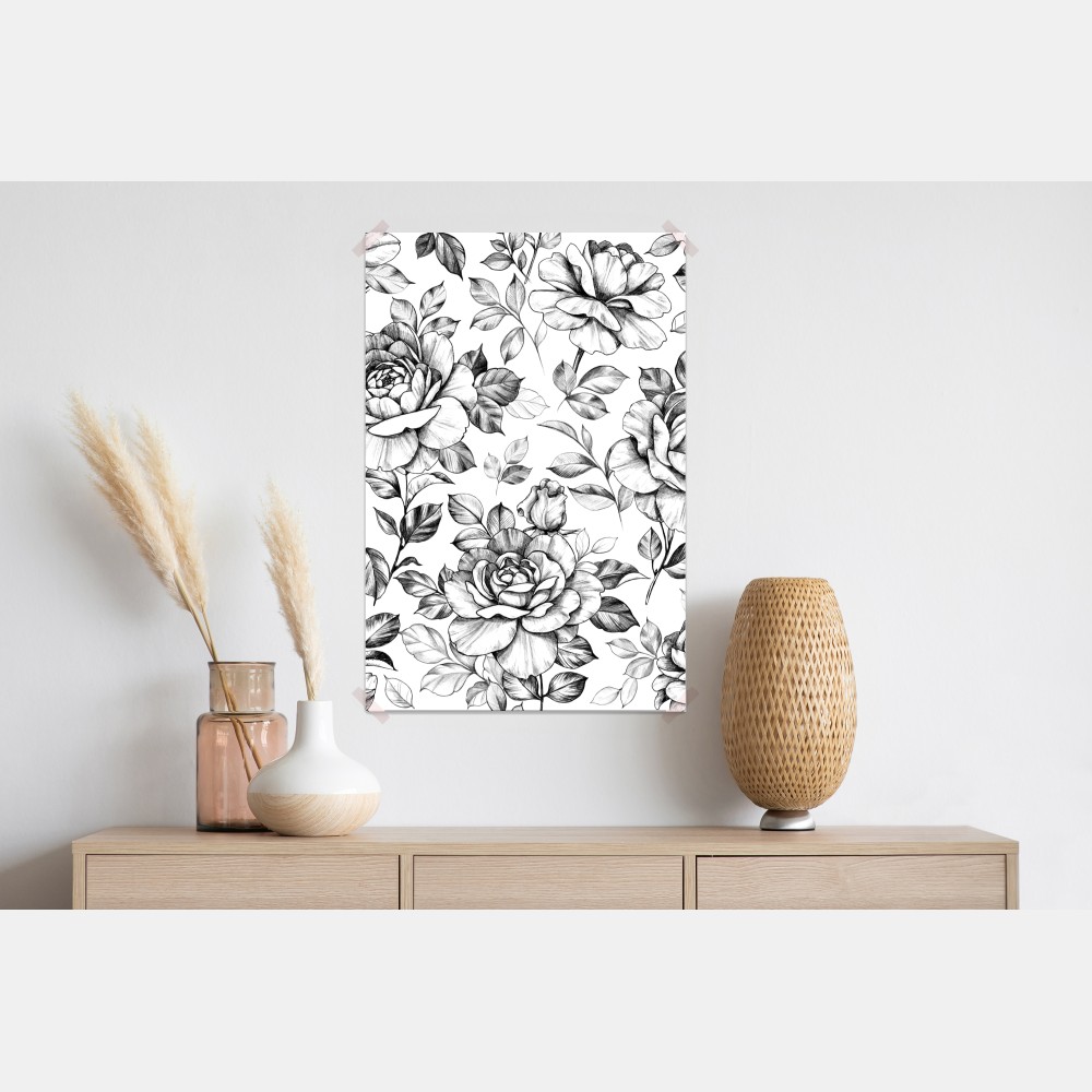 Poster handgezeichnetes rosenmuster – Wallnifity® Poster handgezeichnetes rosenmuster – Wallnifity®