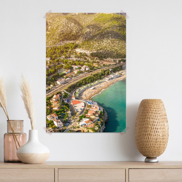 Poster türkise küstenlandschaft aus der vogelperspektive – Wallnifity® Poster türkise küstenlandschaft aus der vogelperspektive – Wallnifity®