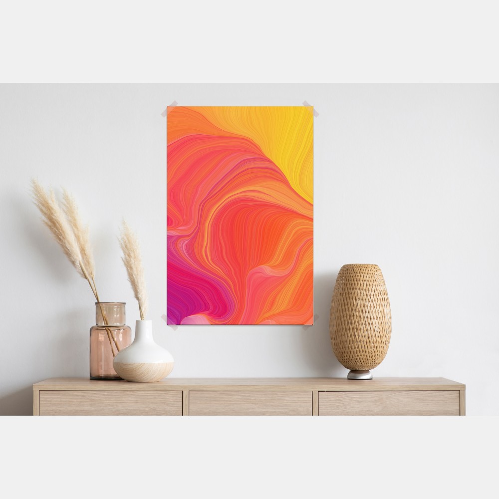 Poster leuchtende fließende farbwellen – Wallnifity® Poster leuchtende fließende farbwellen – Wallnifity®