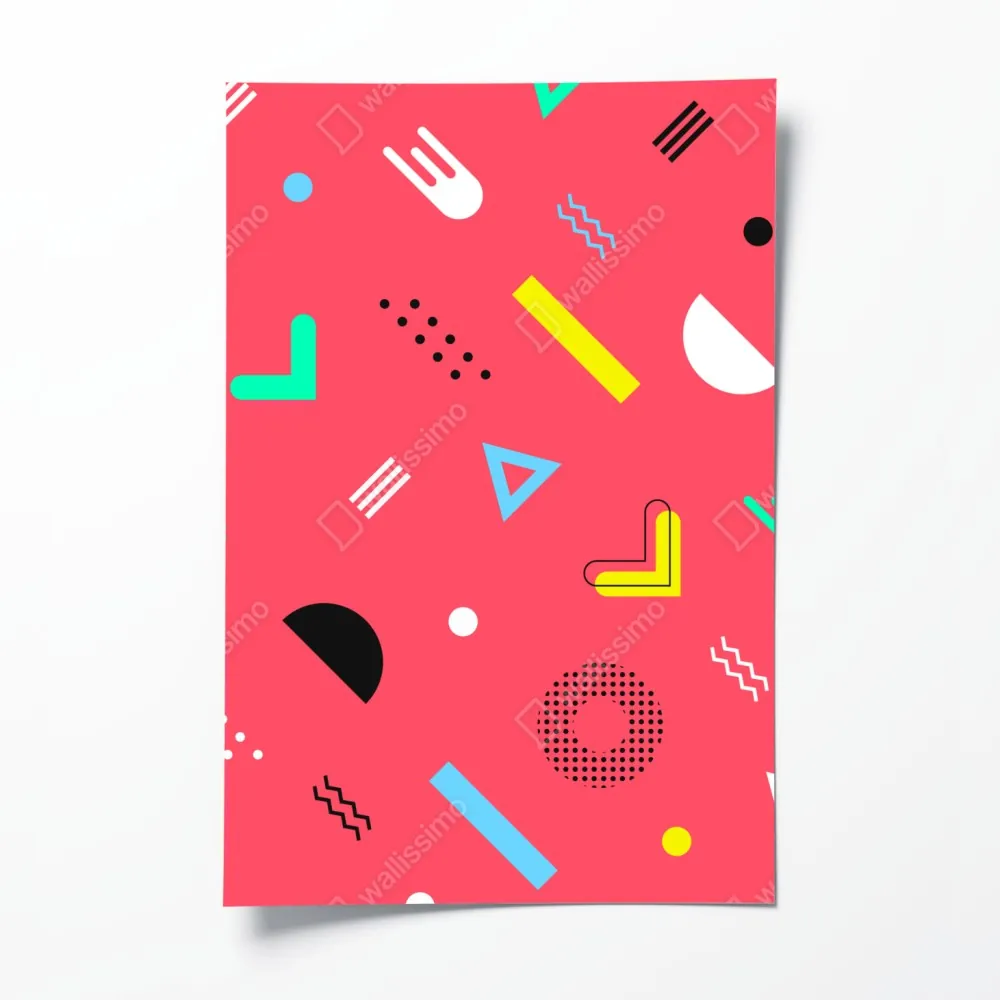 Poster leuchtendes memphis geometrisches muster – Wallnifity® Poster leuchtendes memphis geometrisches muster – Wallnifity®