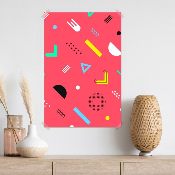 Poster leuchtendes memphis geometrisches muster – Wallnifity® Poster leuchtendes memphis geometrisches muster – Wallnifity®