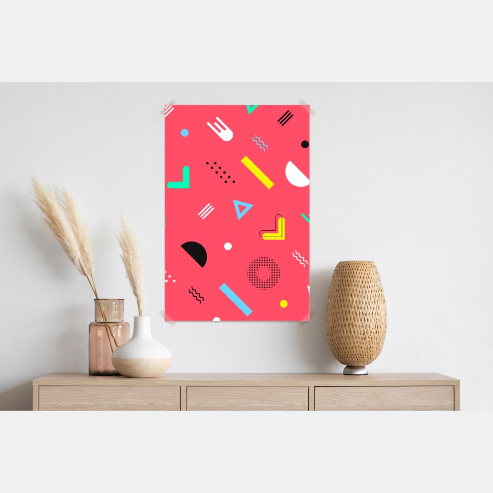 Poster leuchtendes memphis geometrisches muster – Wallnifity® Poster leuchtendes memphis geometrisches muster – Wallnifity®