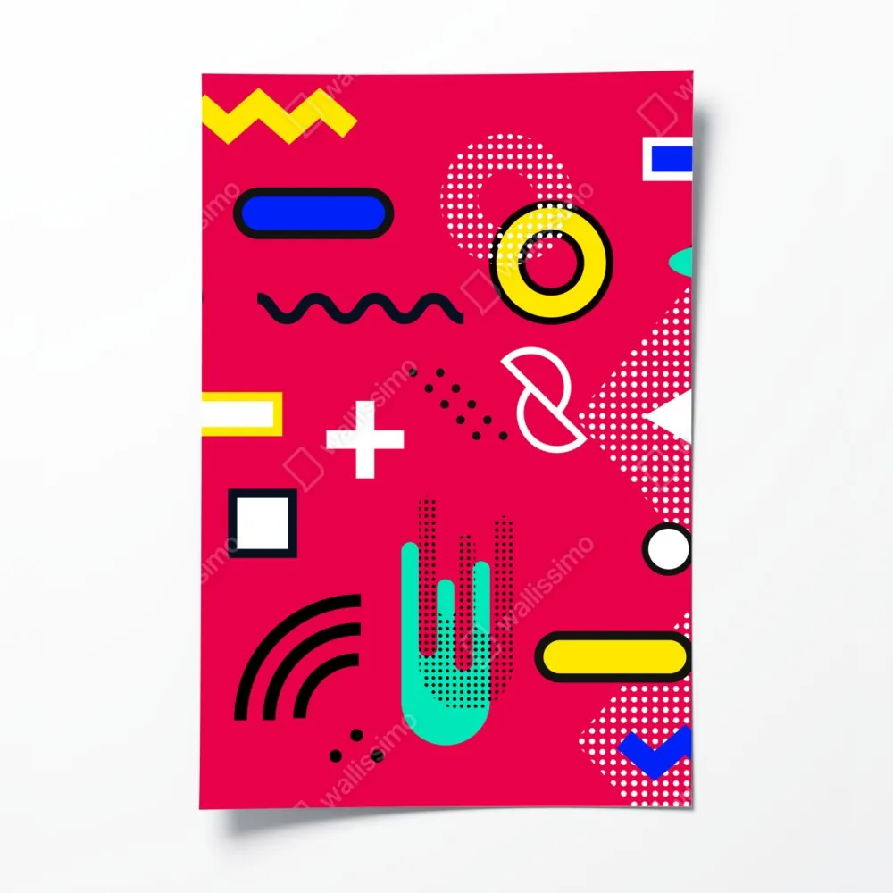 Poster lebhaftes geometrisches pop-muster – Wallnifity® Poster lebhaftes geometrisches pop-muster – Wallnifity®