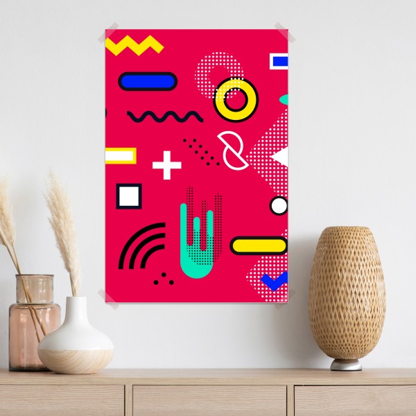 Poster lebhaftes geometrisches pop-muster – Wallnifity® Poster lebhaftes geometrisches pop-muster – Wallnifity®