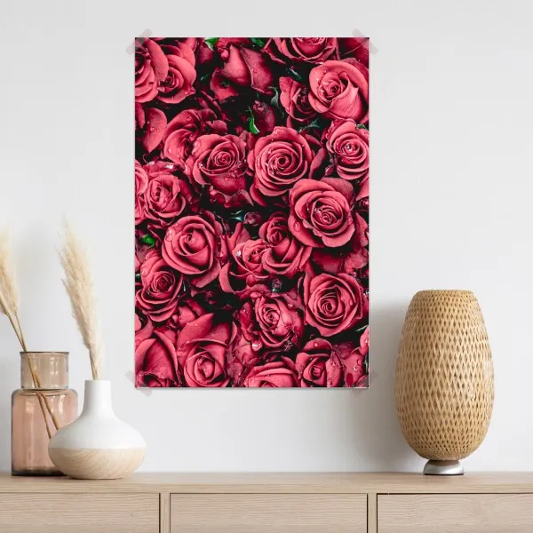 Poster pralle rote rosen wandbild – Wallnifity® Poster pralle rote rosen wandbild – Wallnifity®
