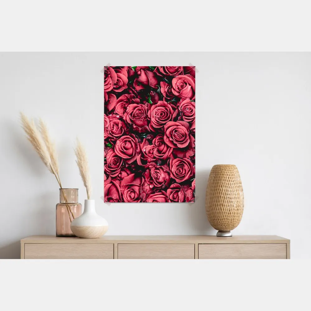Poster pralle rote rosen wandbild – Wallnifity® Poster pralle rote rosen wandbild – Wallnifity®