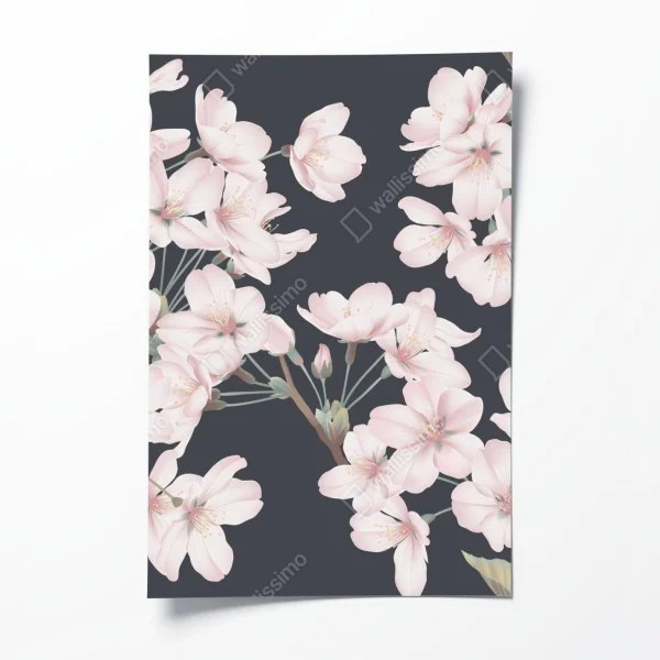 Poster türkisfarbener wasserfall im üppigen wald – Wallnifity®