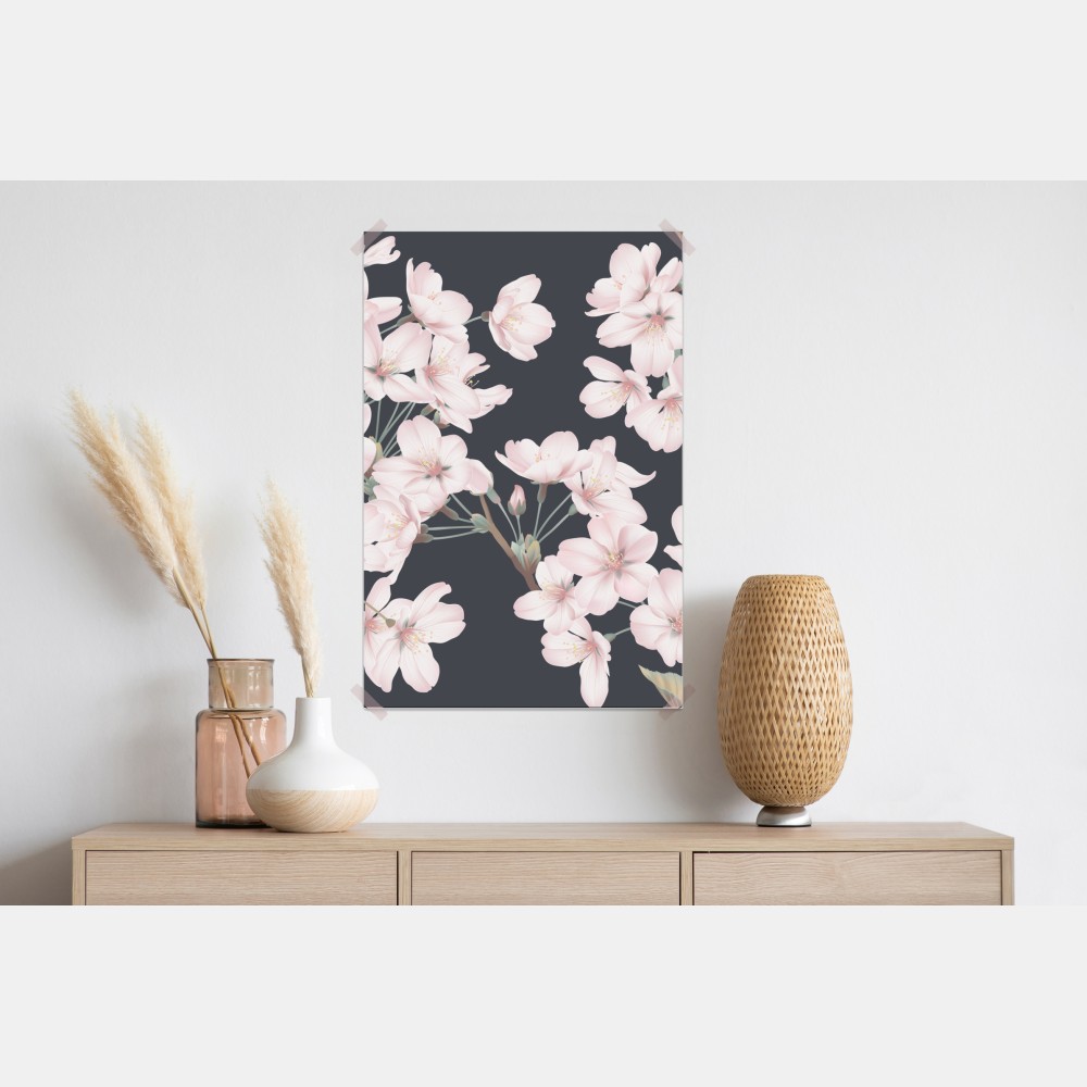 Poster zartes kirschblütenmuster – Wallnifity® Poster zartes kirschblütenmuster – Wallnifity®