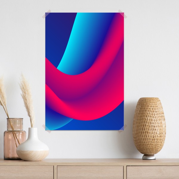 Poster leuchtende fließende verlaufswellen – Wallnifity® Poster leuchtende fließende verlaufswellen – Wallnifity®