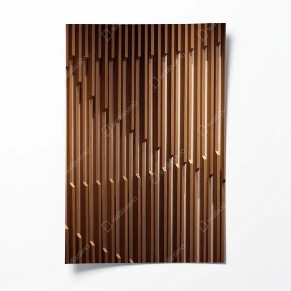 Poster warmes muster aus holzlamellen für die wand