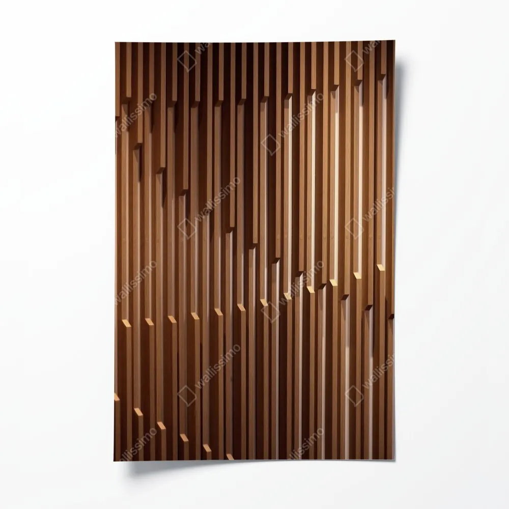 Poster warmes muster aus holzlamellen für die wand – Wallnifity® Poster warmes muster aus holzlamellen für die wand – Wallnifity®