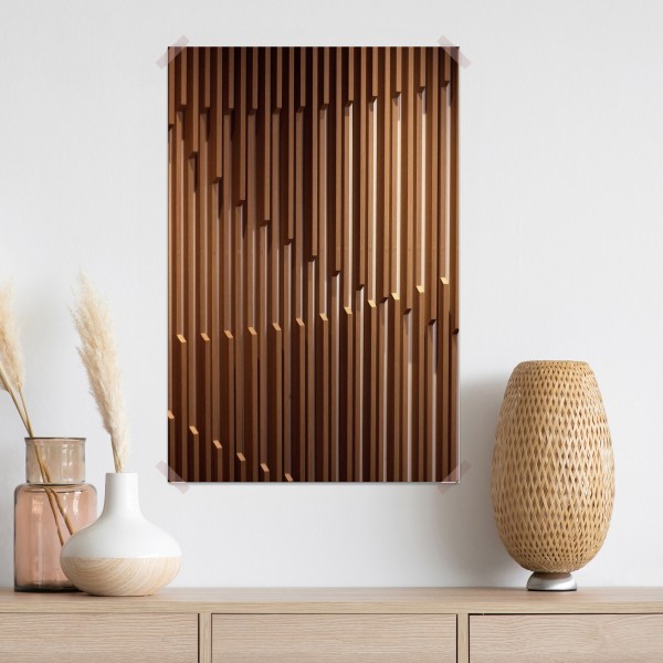 Poster warmes muster aus holzlamellen für die wand – Wallnifity® Poster warmes muster aus holzlamellen für die wand – Wallnifity®