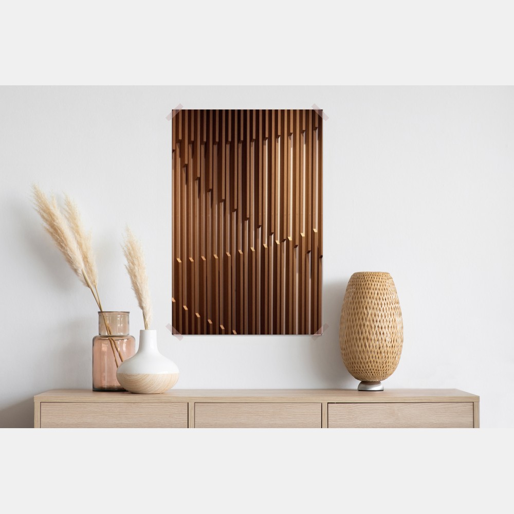 Poster warmes muster aus holzlamellen für die wand – Wallnifity® Poster warmes muster aus holzlamellen für die wand – Wallnifity®