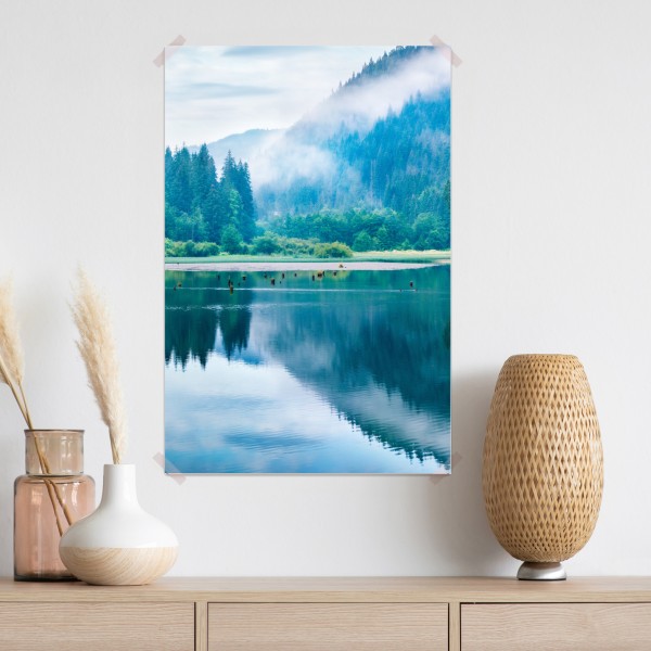 Poster nebliger morgen am see Lacu Rosu, Rumänien – Wallnifity® Poster nebliger morgen am see Lacu Rosu, Rumänien – Wallnifity®