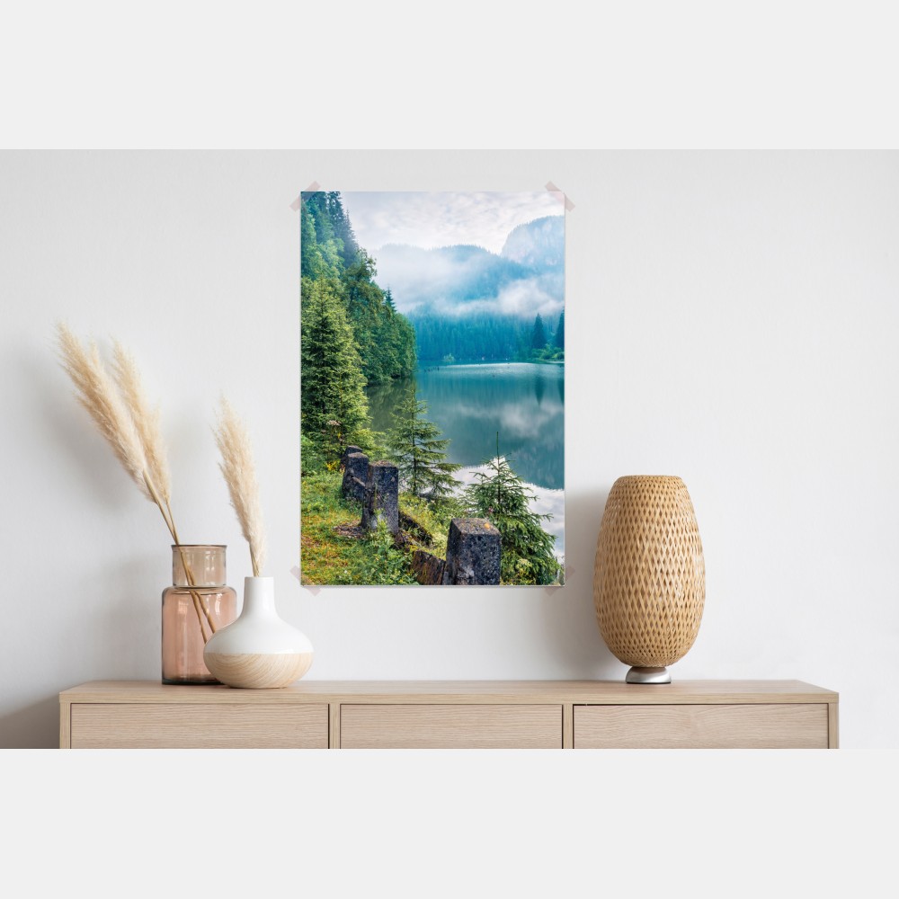 Poster nebliger morgen am Lacu Rosu – Wallnifity® Poster nebliger morgen am Lacu Rosu – Wallnifity®