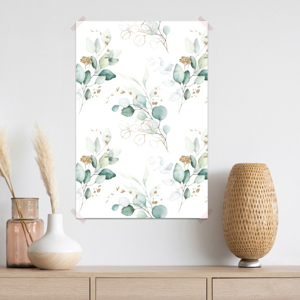 Poster eukalyptus aquarell muster in grüntönen – Wallnifity® Poster eukalyptus aquarell muster in grüntönen – Wallnifity®