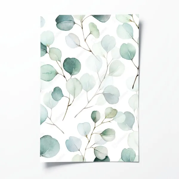 Poster boho aquarell-panda mit federn – Wallnifity®