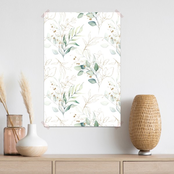 Poster sanftes eukalyptus aquarellmuster – Wallnifity® Poster sanftes eukalyptus aquarellmuster – Wallnifity®