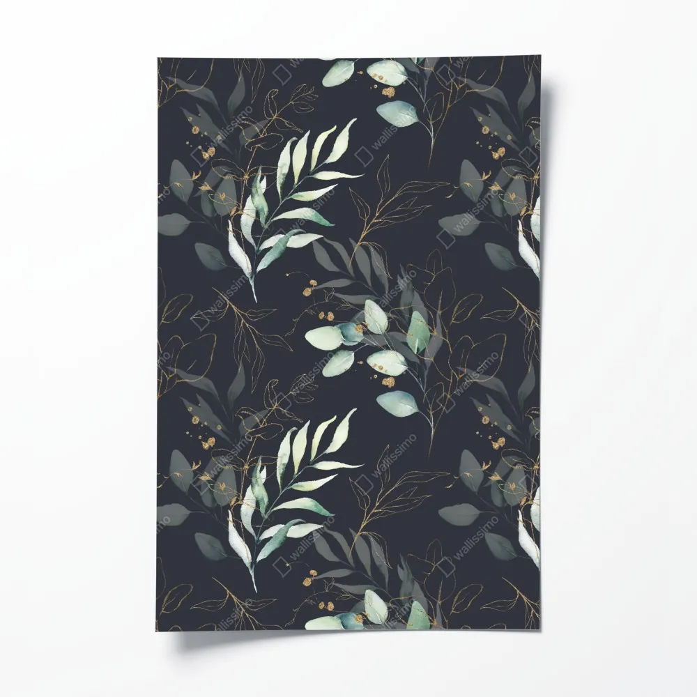 Poster aquarell eukalyptusblätter auf dunklem hintergrund – Wallnifity® Poster aquarell eukalyptusblätter auf dunklem hintergrund – Wallnifity®
