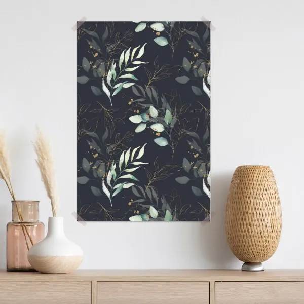 Poster aquarell eukalyptusblätter auf dunklem hintergrund – Wallnifity® Poster aquarell eukalyptusblätter auf dunklem hintergrund – Wallnifity®