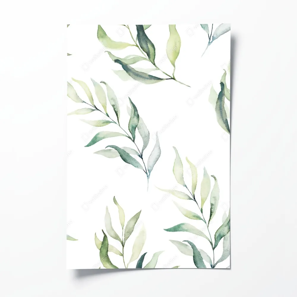 Poster sanftes aquarellmuster mit eukalyptusblättern – Wallnifity® Poster sanftes aquarellmuster mit eukalyptusblättern – Wallnifity®