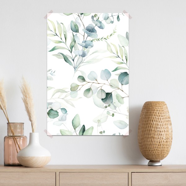 Poster aquarell eukalyptus blättermuster – Wallnifity® Poster aquarell eukalyptus blättermuster – Wallnifity®