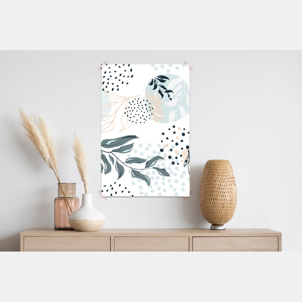 Poster pastellfarbenes botanisches abstraktes muster – Wallnifity® Poster pastellfarbenes botanisches abstraktes muster – Wallnifity®