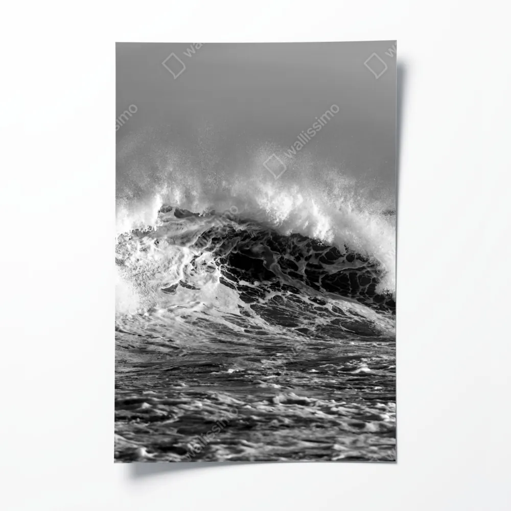 Poster dramatische schwarzweiß-welle des ozeans – Wallnifity® Poster dramatische schwarzweiß-welle des ozeans – Wallnifity®