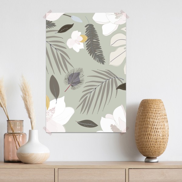 Poster zartes pastell botanikmuster – Wallnifity® Poster zartes pastell botanikmuster – Wallnifity®