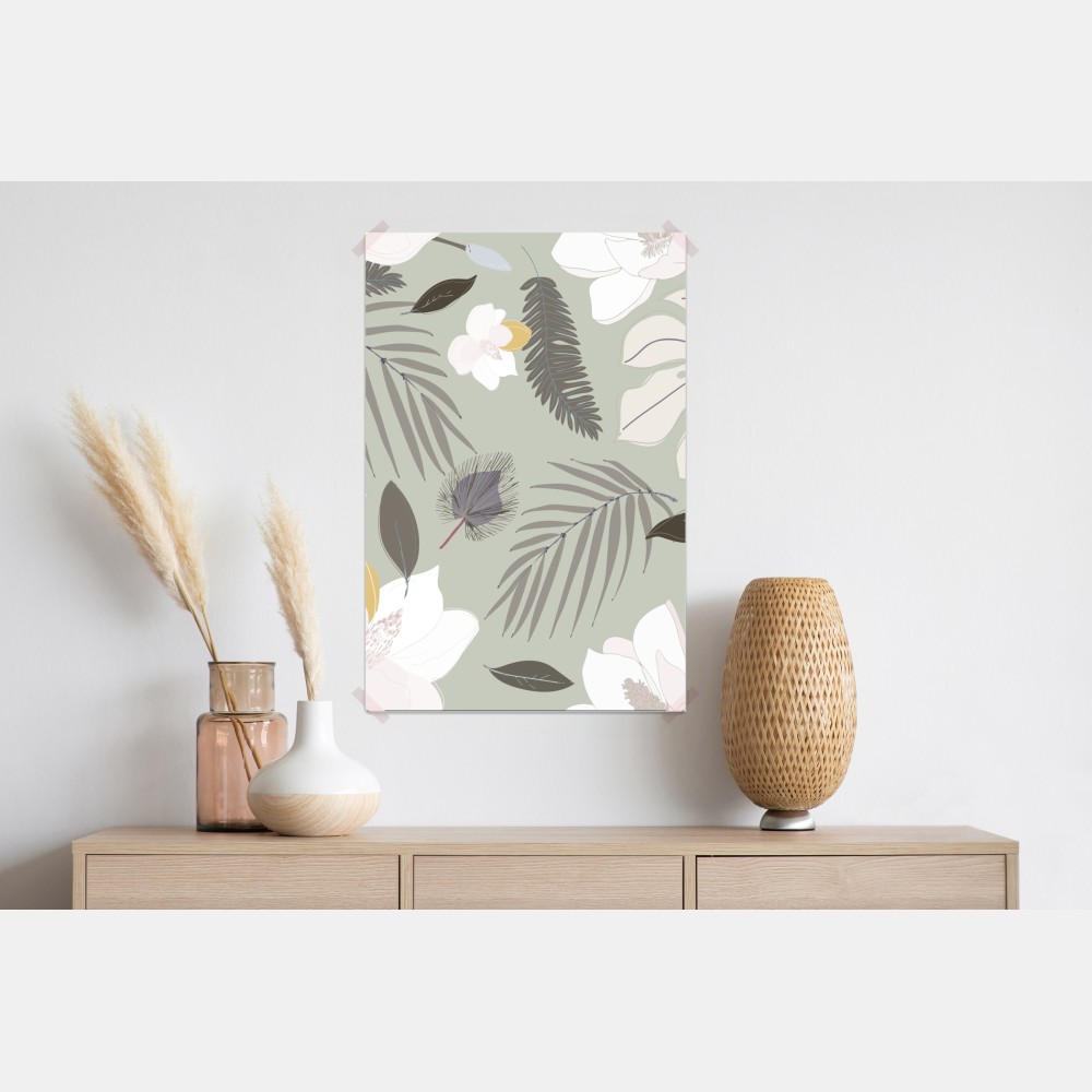 Poster zartes pastell botanikmuster – Wallnifity® Poster zartes pastell botanikmuster – Wallnifity®