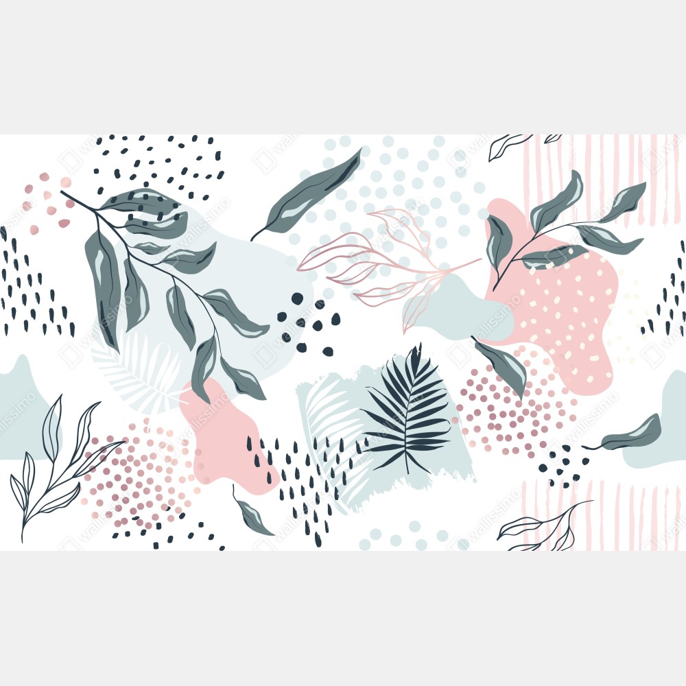 Poster pastellfarbenes botanisches abstraktes muster – Wallnifity®