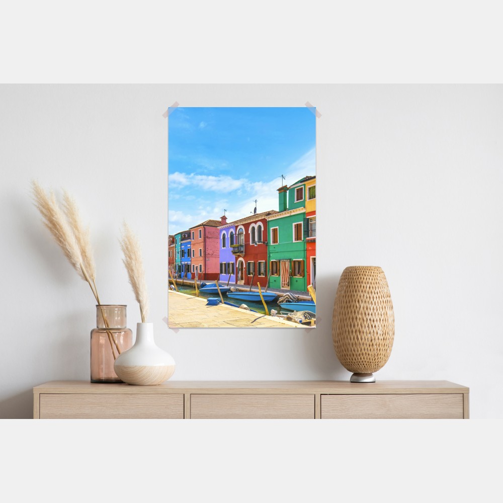 Poster bunte kanalhäuser von Burano – Wallnifity® Poster bunte kanalhäuser von Burano – Wallnifity®