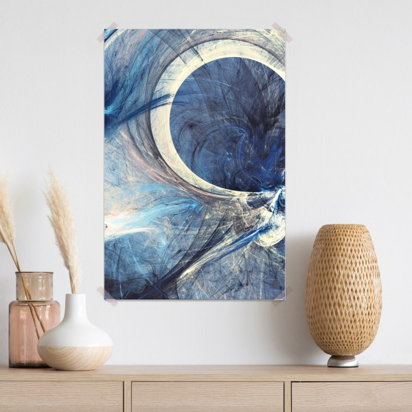 Poster blauer fraktalwirbel – Wallnifity® Poster blauer fraktalwirbel – Wallnifity®