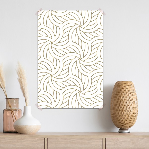 Poster goldenes geometrisches wirbelmuster – Wallnifity® Poster goldenes geometrisches wirbelmuster – Wallnifity®