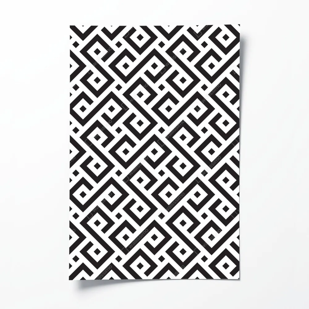 Poster zeitloses schwarz-weiß geometrisches muster – Wallnifity® Poster zeitloses schwarz-weiß geometrisches muster – Wallnifity®