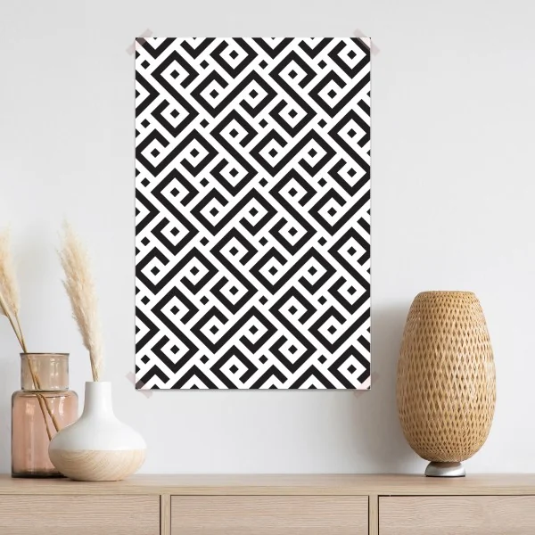 Poster zeitloses schwarz-weiß geometrisches muster – Wallnifity® Poster zeitloses schwarz-weiß geometrisches muster – Wallnifity®