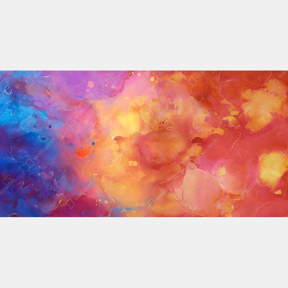 Poster lebhafte aquarell-abstraktion in warmen tönen – Wallnifity® Poster lebhafte aquarell-abstraktion in warmen tönen – Wallnifity®