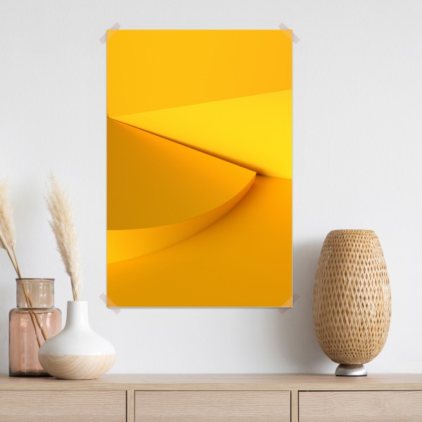 Poster gelbe geometrische abstraktion 3d – Wallnifity® Poster gelbe geometrische abstraktion 3d – Wallnifity®
