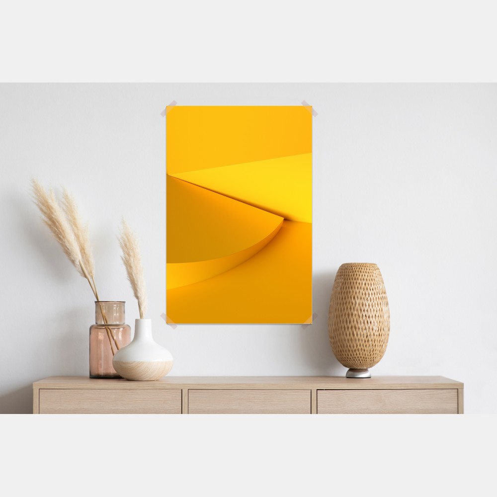 Poster gelbe geometrische abstraktion 3d – Wallnifity® Poster gelbe geometrische abstraktion 3d – Wallnifity®