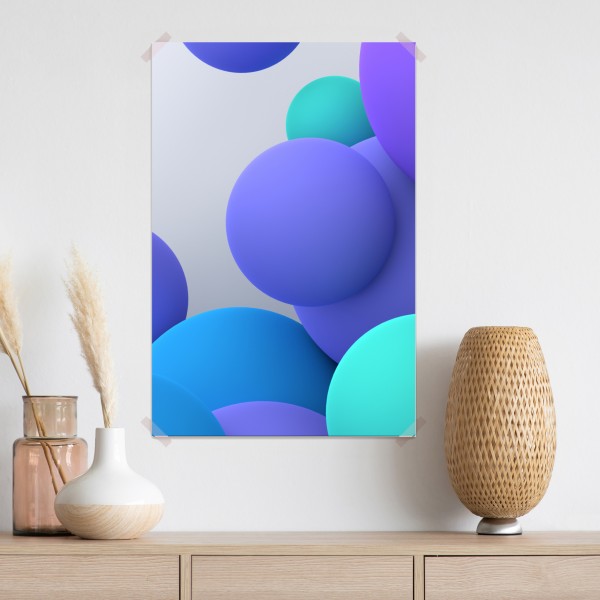 Poster bunte schwebende kugeln 3d abstrakt – Wallnifity® Poster bunte schwebende kugeln 3d abstrakt – Wallnifity®