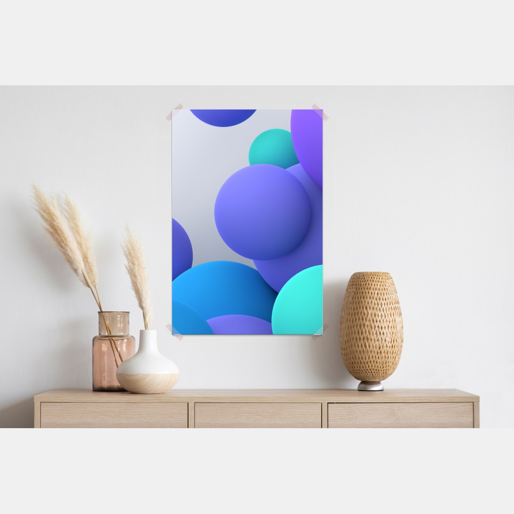 Poster bunte schwebende kugeln 3d abstrakt – Wallnifity® Poster bunte schwebende kugeln 3d abstrakt – Wallnifity®