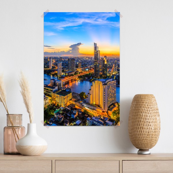 Poster lebendige stadtskyline bei dämmerung – Wallnifity® Poster lebendige stadtskyline bei dämmerung – Wallnifity®