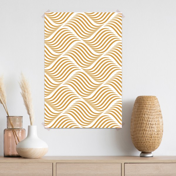 Poster goldenes wellenmuster wanddeko – Wallnifity® Poster goldenes wellenmuster wanddeko – Wallnifity®